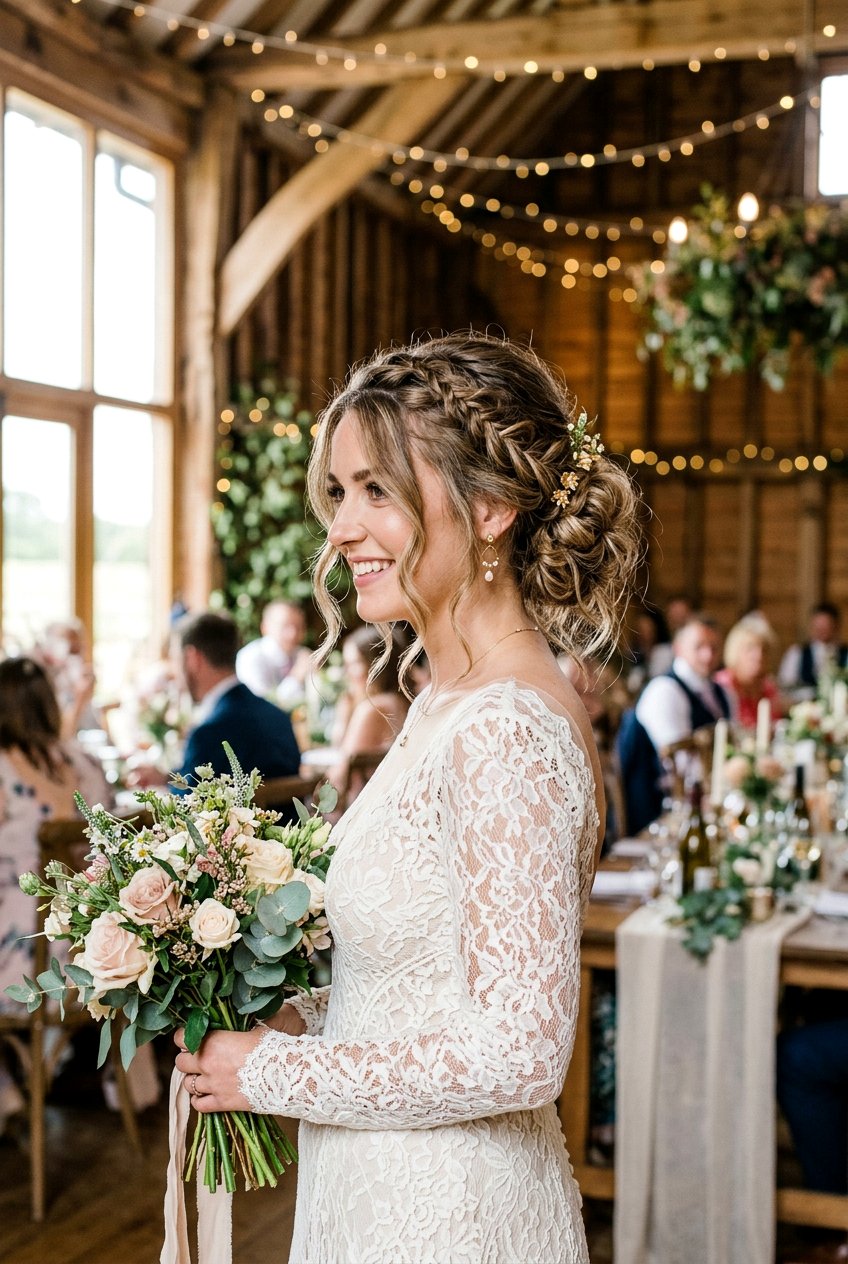 Messy Braided Low Bun For Rustic Wedding - 20 braided low bun for bride - 20 braided low bun for bride