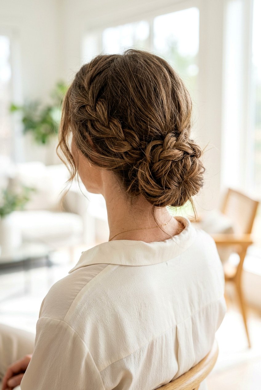 Messy Braided Low Bun - 20 messy braid hairstyles - 20 messy braid hairstyles