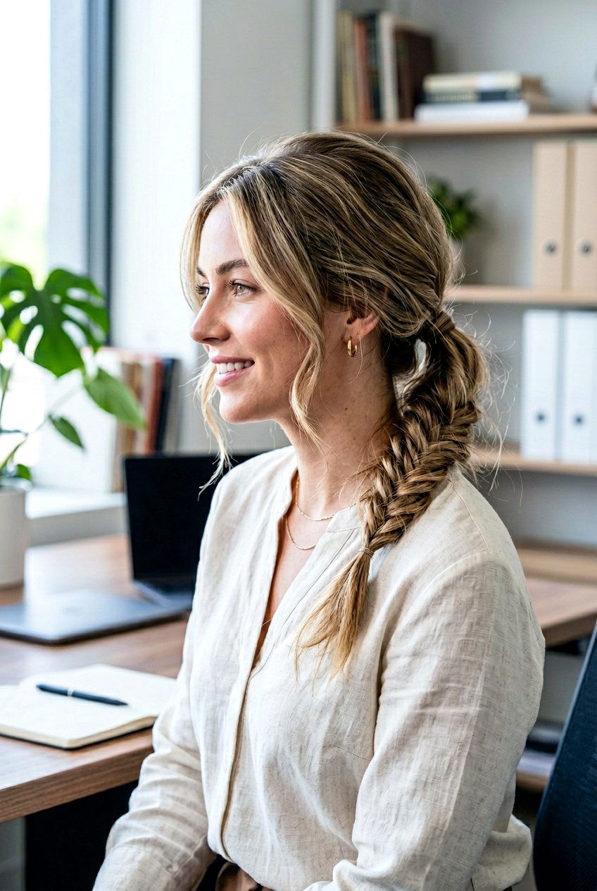 Messy Braided Low Ponytail - 20 messy braid hairstyles - 20 messy braid hairstyles