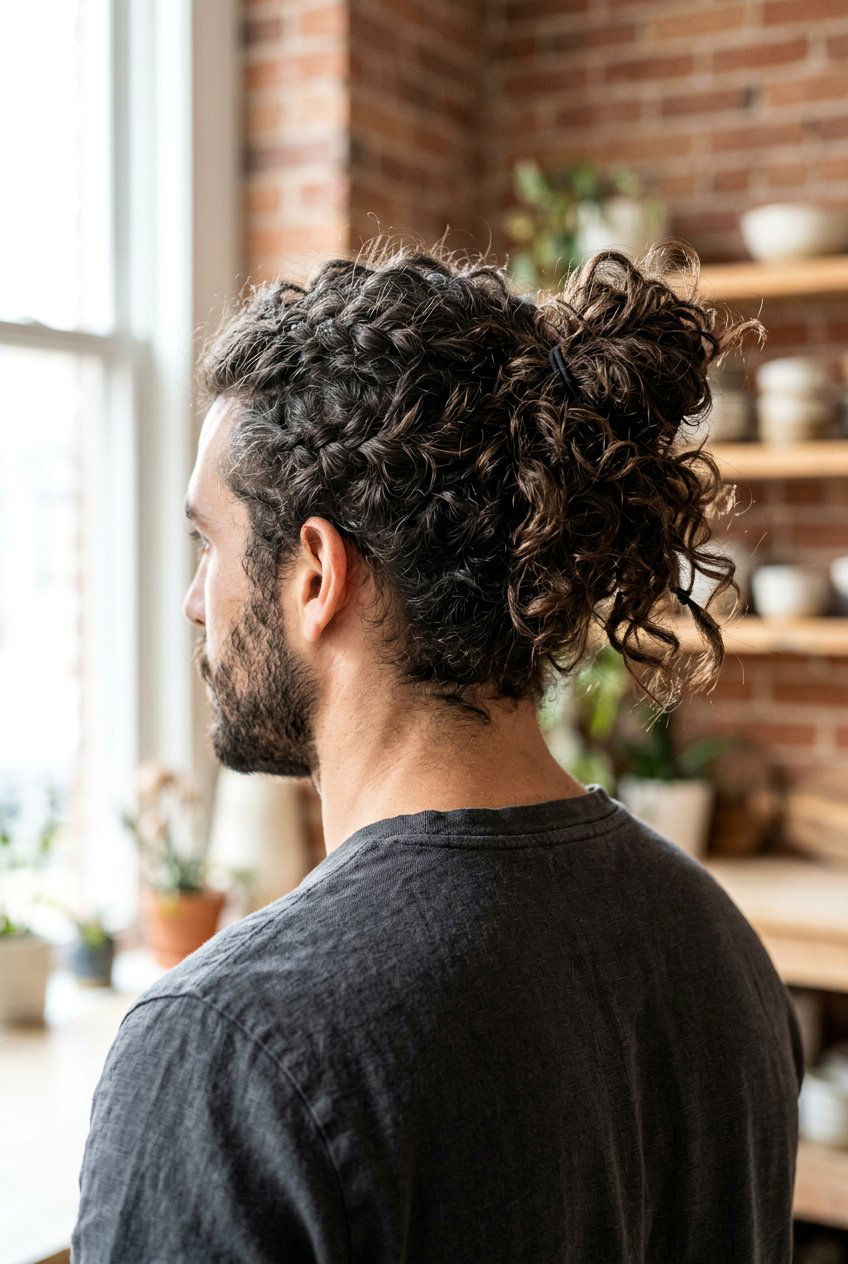 Messy Braided Man Bun - 20 braided man bun hairstyle - 20 braided man bun hairstyle