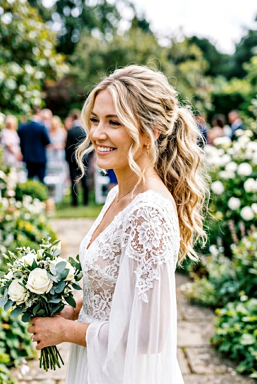 Messy Bridal Ponytail With Side Part - 20 bridal ponytail with side part - 20 bridal ponytail with side part