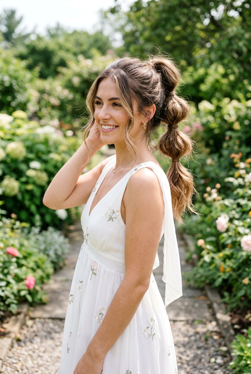 Messy Bubble Ponytail - 20 bubble ponytail for wedding guest - 20 bubble ponytail for wedding guest