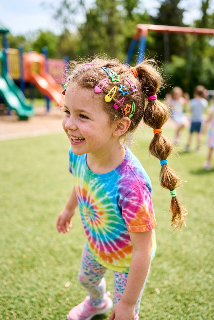 Messy Bubble Ponytail With Snap Clips - 20 little girls bubble ponytail with clips - 20 little girls bubble ponytail with clips