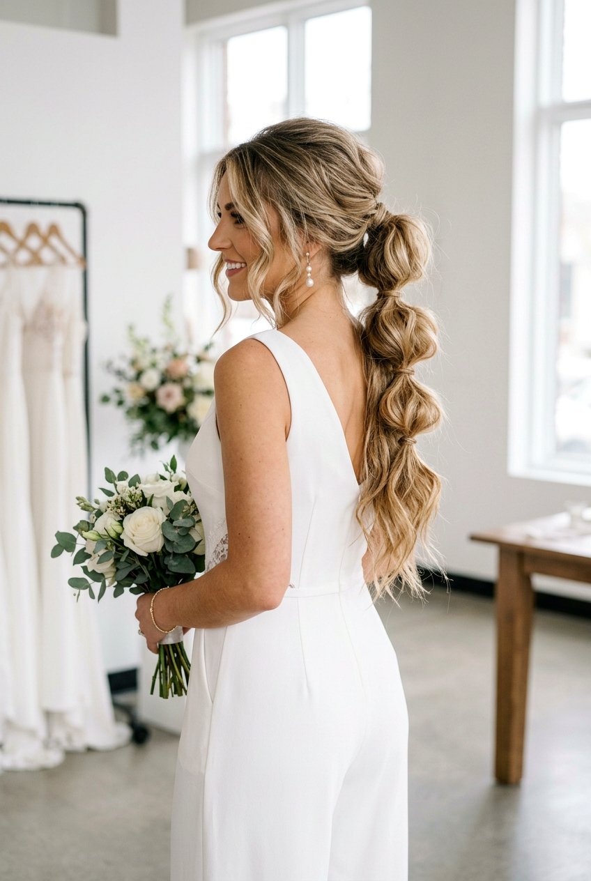 Messy Bubble Ponytail - 20 boho bridal ponytail - 20 boho bridal ponytail
