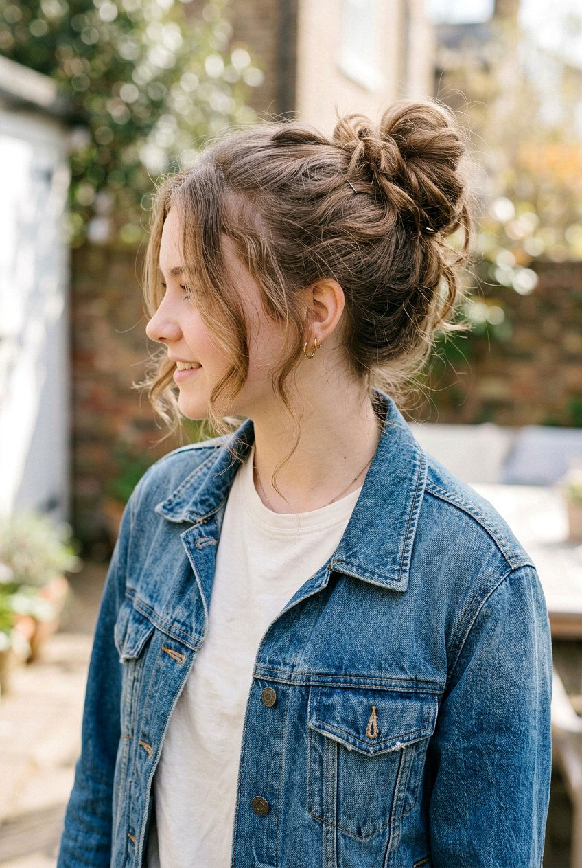 Messy Bun - 20 quick bun hairstyle for teenage girls - 20 quick bun hairstyle for teenage girls