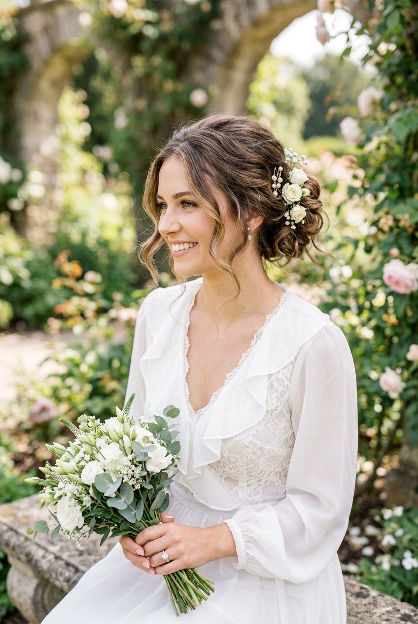 Messy Bun Engagement Hairstyle - 20 engagement dinner hairstyles - 20 engagement dinner hairstyles