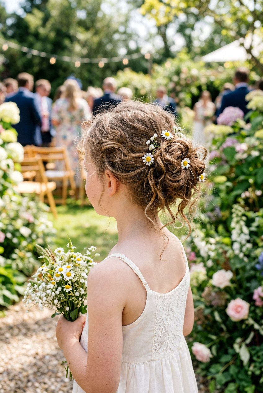 Messy Bun For Flower Girl - 20 flower girl bun hairstyle - 20 flower girl bun hairstyle