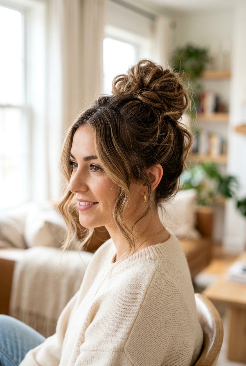 Messy Bun For Long Hair - 20 easy hairstyles for long hair - 20 easy hairstyles for long hair