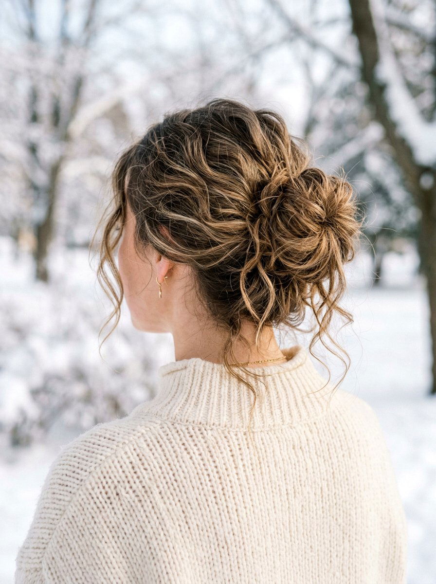 Messy Bun For Medium Curls - 20 quick hairstyle for medium curls - 20 quick hairstyle for medium curls