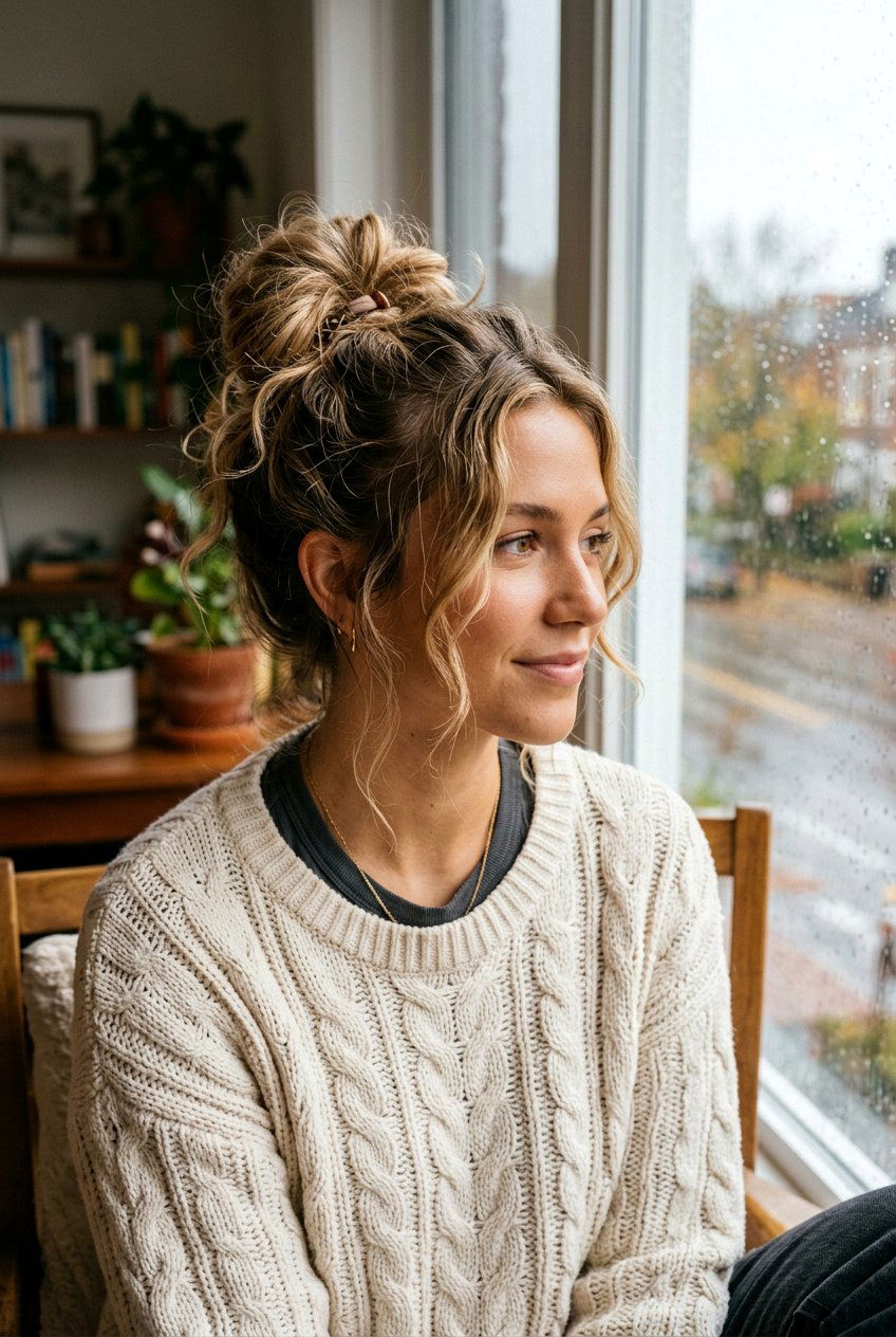 Messy Bun For Rainy Season - 20 monsoon friendly hairstyles - 20 monsoon friendly hairstyles