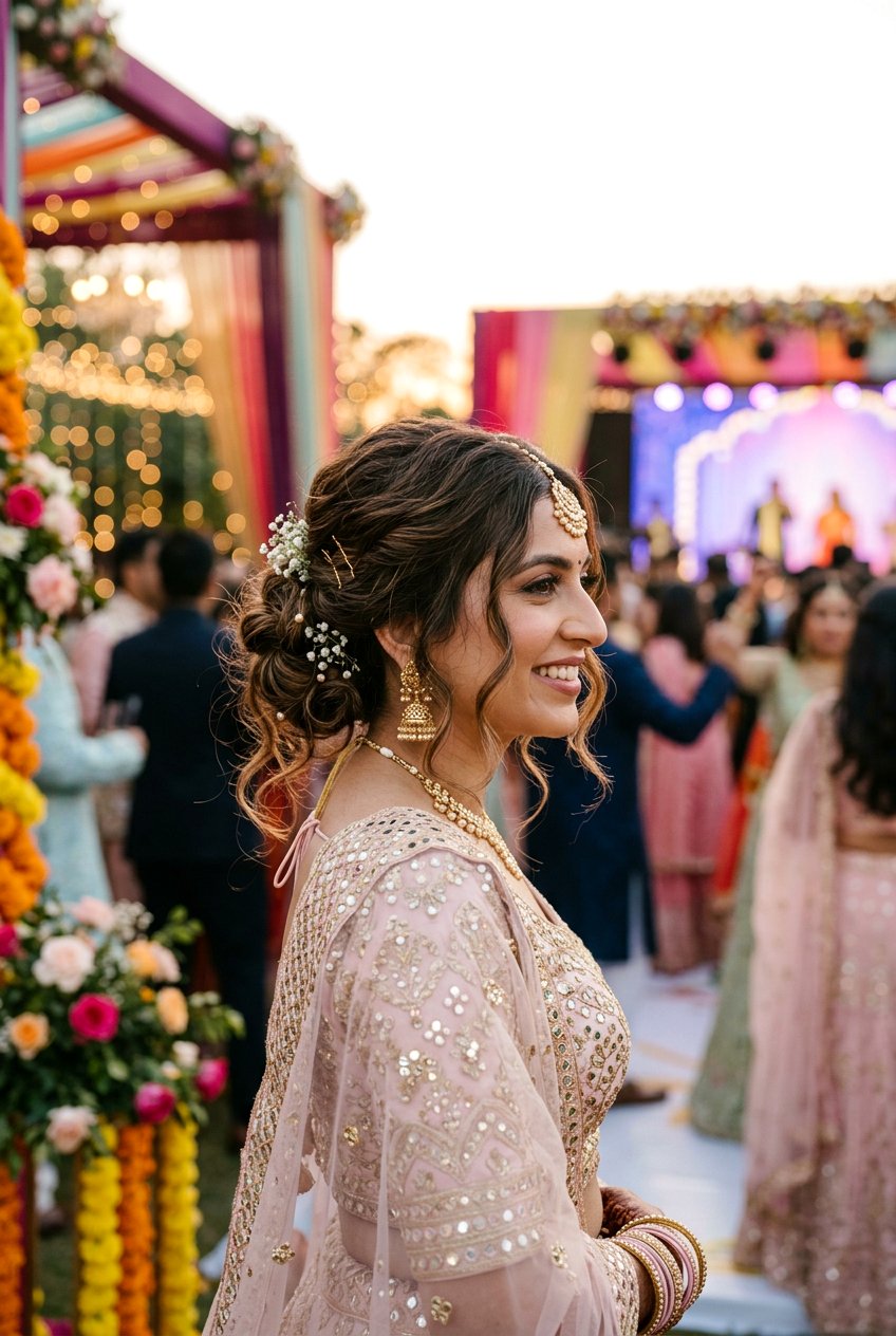 Messy Bun For Sangeet - 20 sangeet hairstyles - 20 sangeet hairstyles