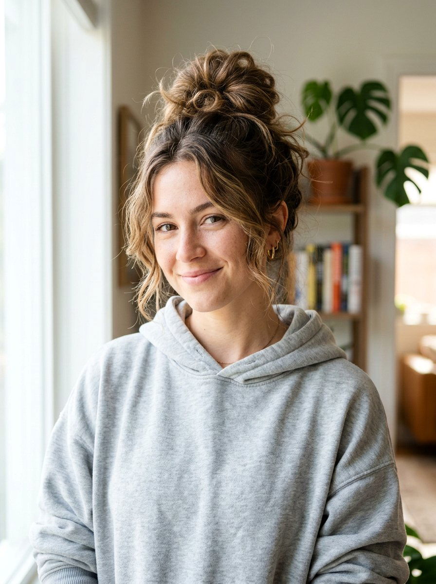 Messy Bun For Second Day Hair - 20 quick hairstyle for college classes - 20 quick hairstyle for college classes