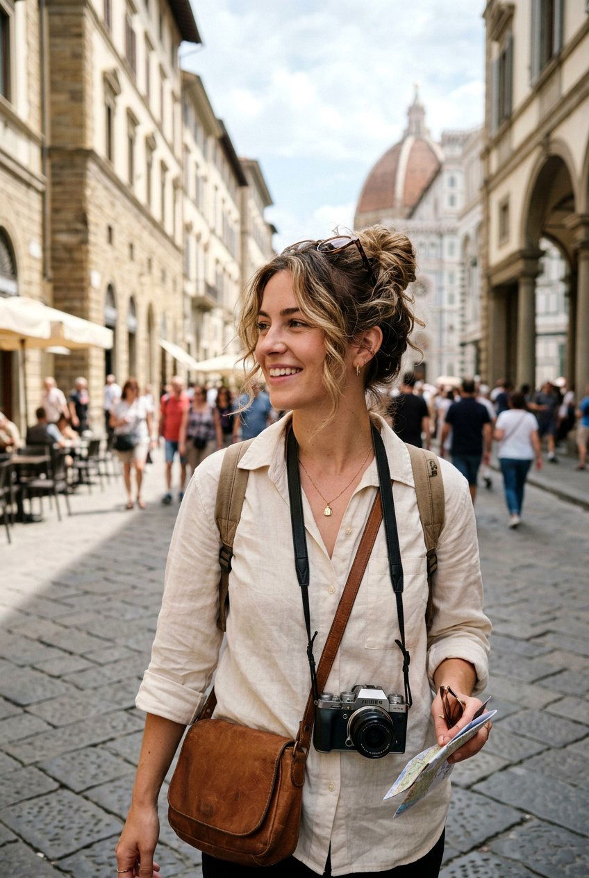 Messy Bun For Sightseeing Days - 20 travel friendly hairstyles - 20 travel friendly hairstyles