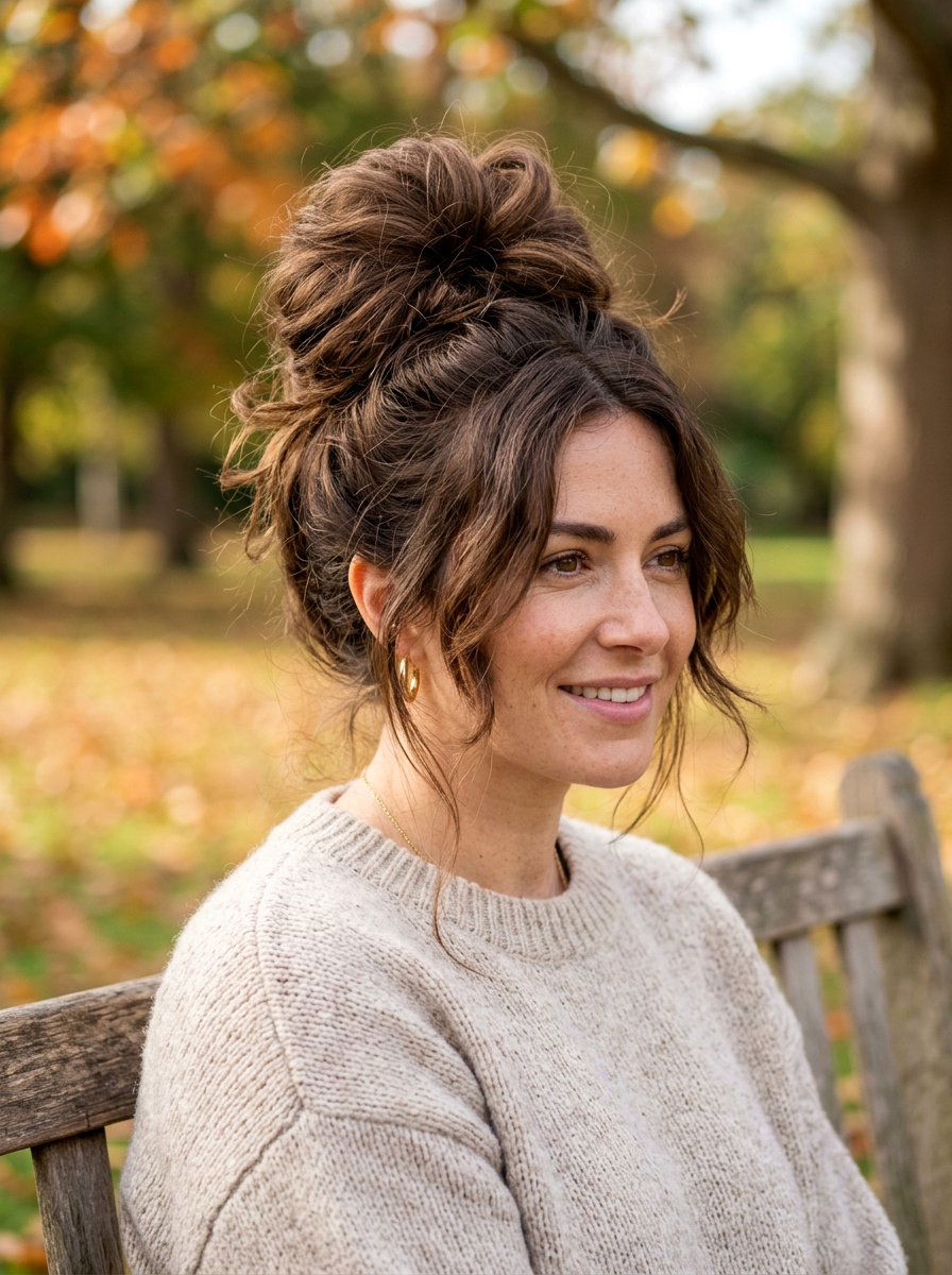 Messy Bun For Thick Hair - 20 simple hairstyle for thick long hair - 20 simple hairstyle for thick long hair