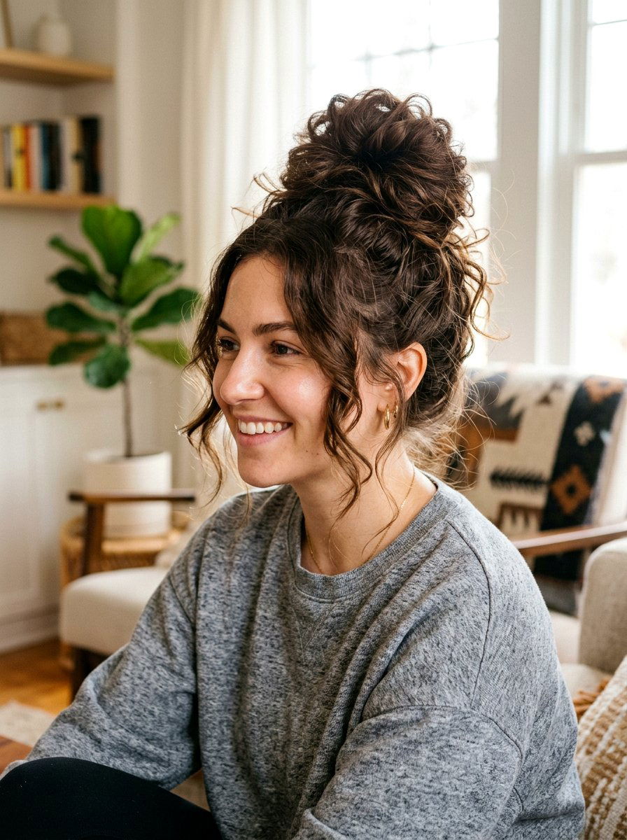 Messy Bun For Thick Wavy Hair - 20 easy hairstyle for thick wavy hair - 20 easy hairstyle for thick wavy hair