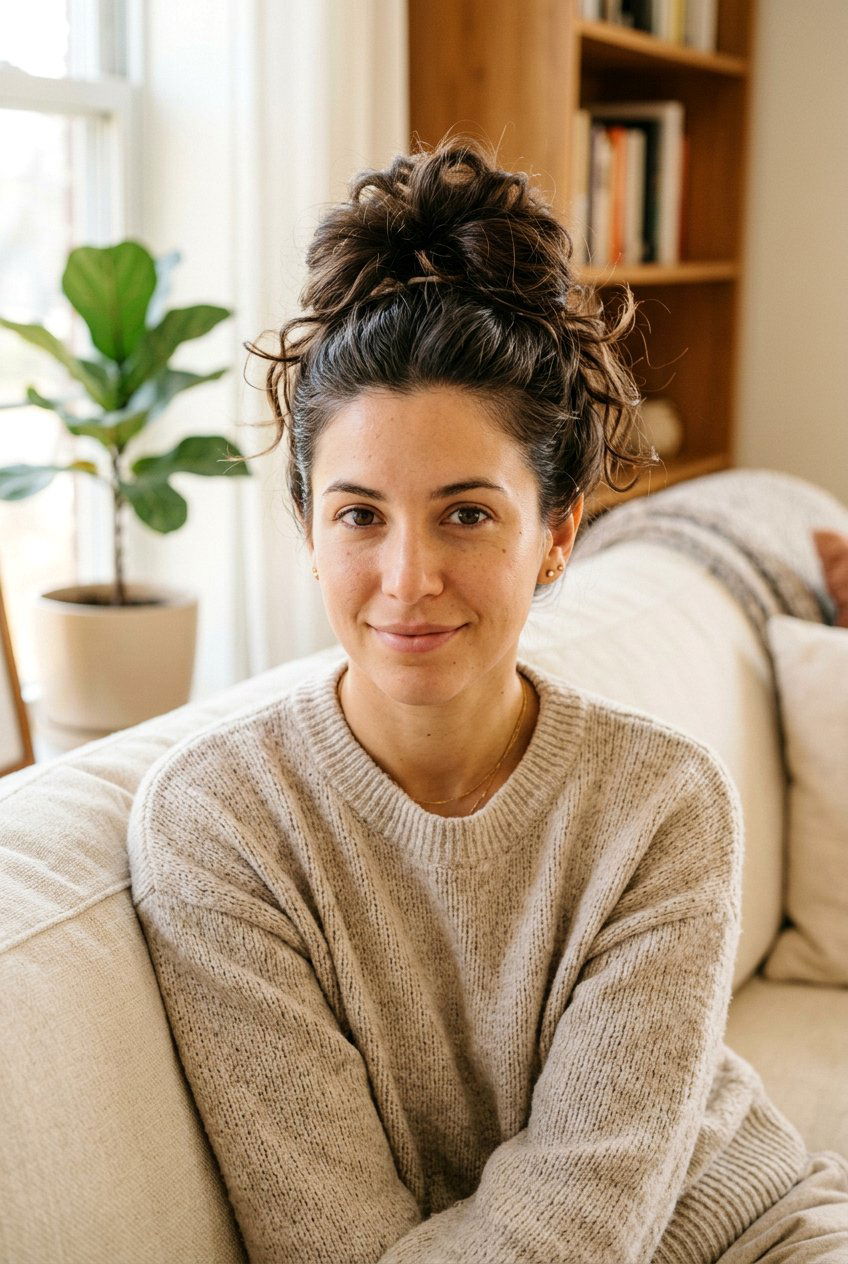 Messy Bun For Work From Home - 20 tidy hairstyles for work from home - 20 tidy hairstyles for work from home