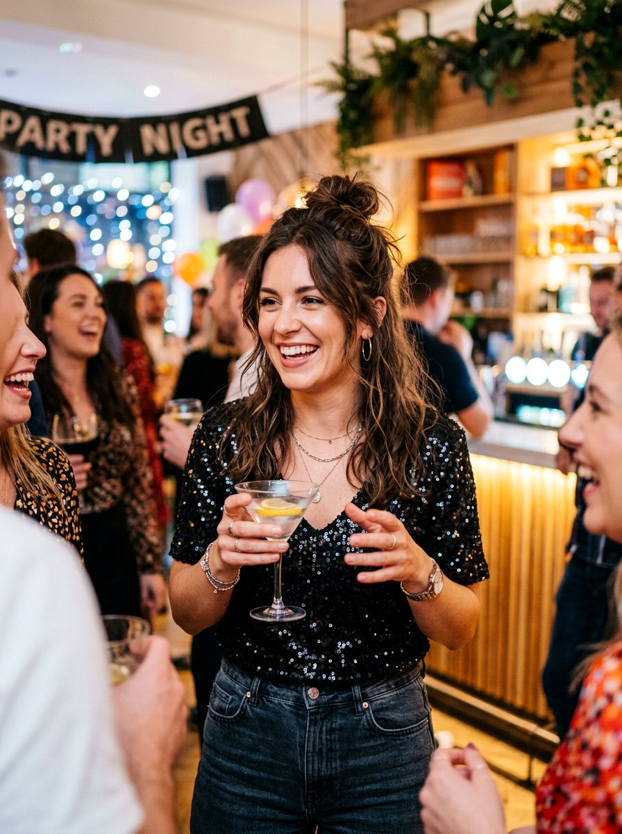 Messy Bun Medium Layered Hair Party - 20 party hairstyle for medium layers - 20 party hairstyle for medium layers