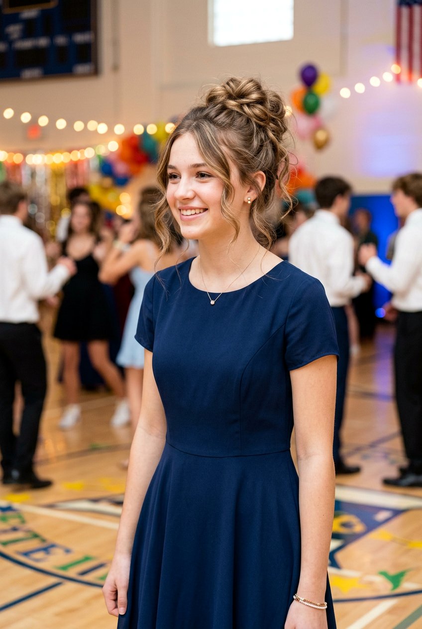 Messy Bun School Dance Hair - 20 school dance hairstyles - 20 school dance hairstyles