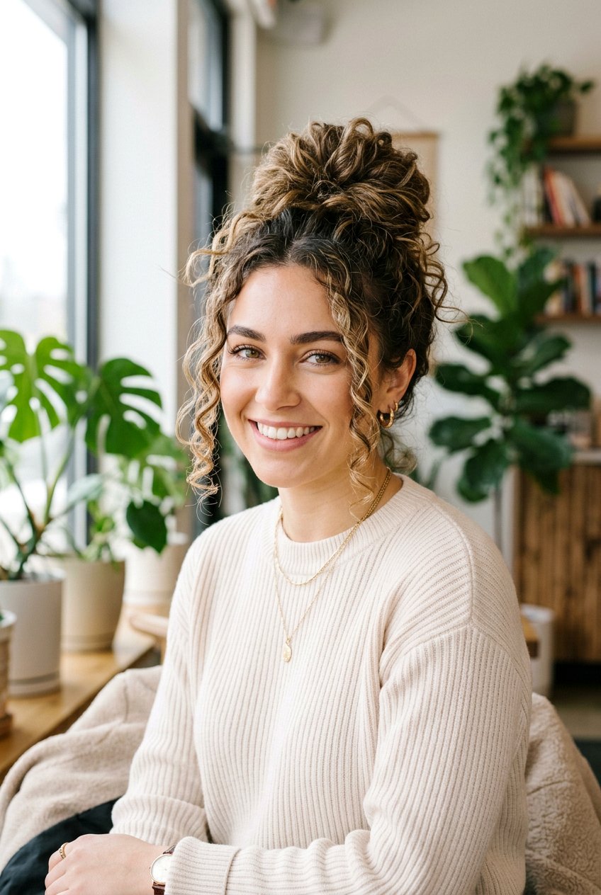 Messy Bun With Face Framing Pieces - 20 birthday hairstyle for long straight hair - 20 birthday hairstyle for long straight hair