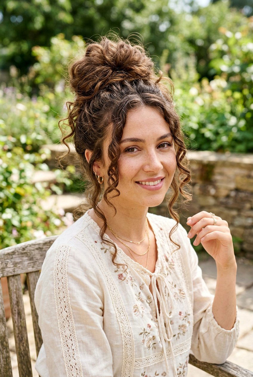 Messy Bun With Tendrils - 20 messy bun for moms with thin hair - 20 messy bun for moms with thin hair