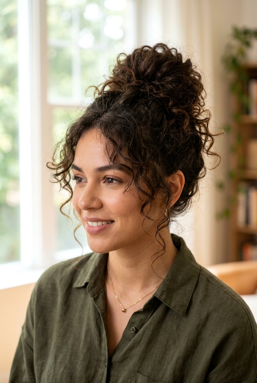 Messy Bun for Frizzy Hair - 20 hairstyles for frizzy hair - 20 hairstyles for frizzy hair