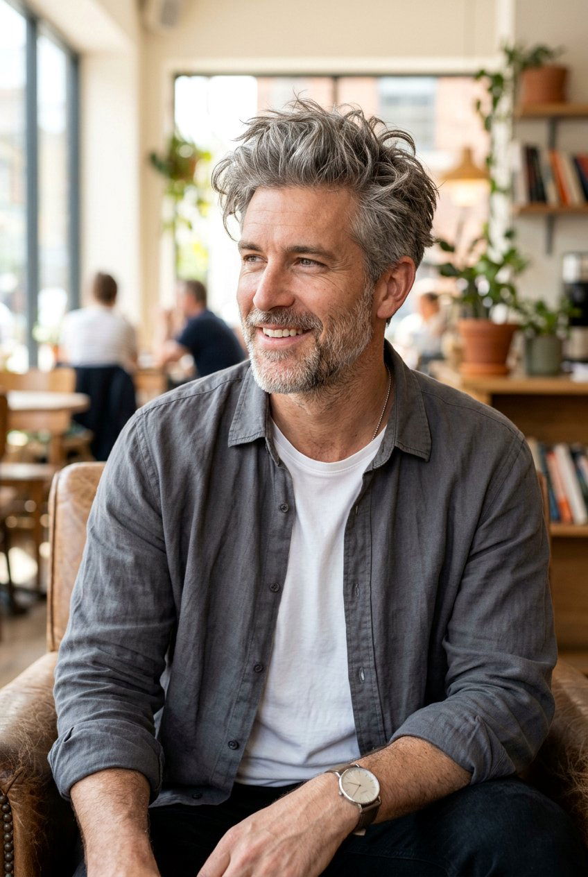 Messy Casual Gray Haircut - 20 men gray hairstyle for older professionals - 20 men gray hairstyle for older professionals