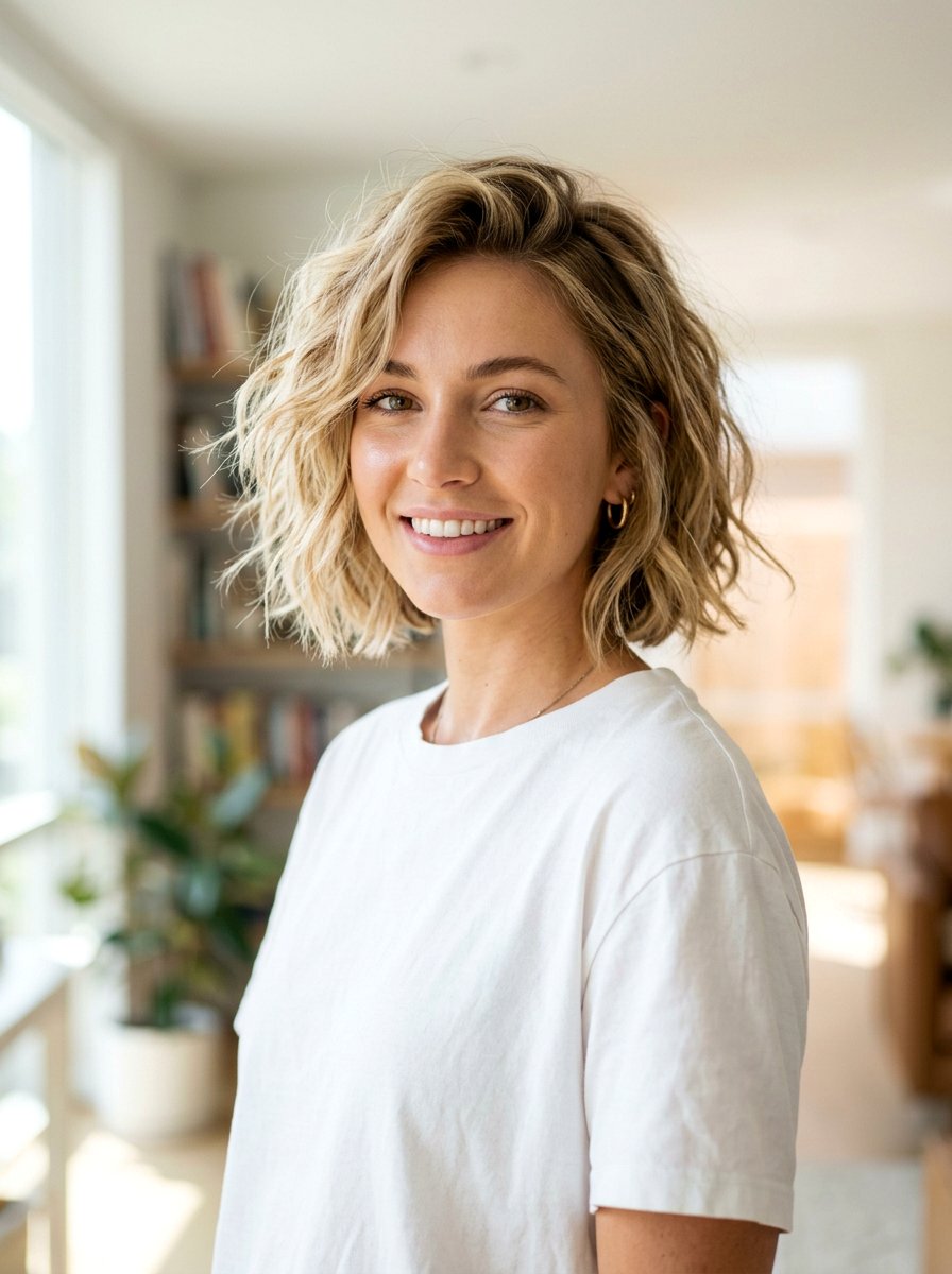 Messy Chin Length Bob - 20 textured short bob for thick hair women - 20 textured short bob for thick hair women