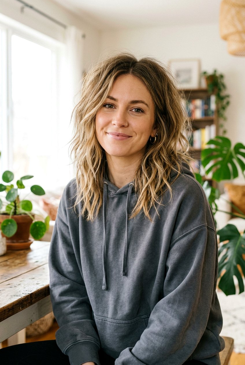 Messy Choppy Shoulder Length Cut - 20 choppy layered haircut for medium hair - 20 choppy layered haircut for medium hair