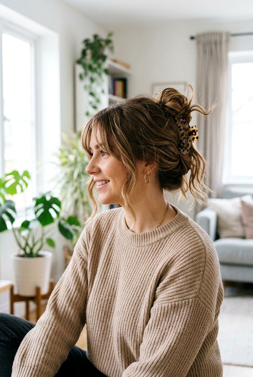 Messy Claw Clip Bun For Long Hair - 20 messy claw clip updo - 20 messy claw clip updo