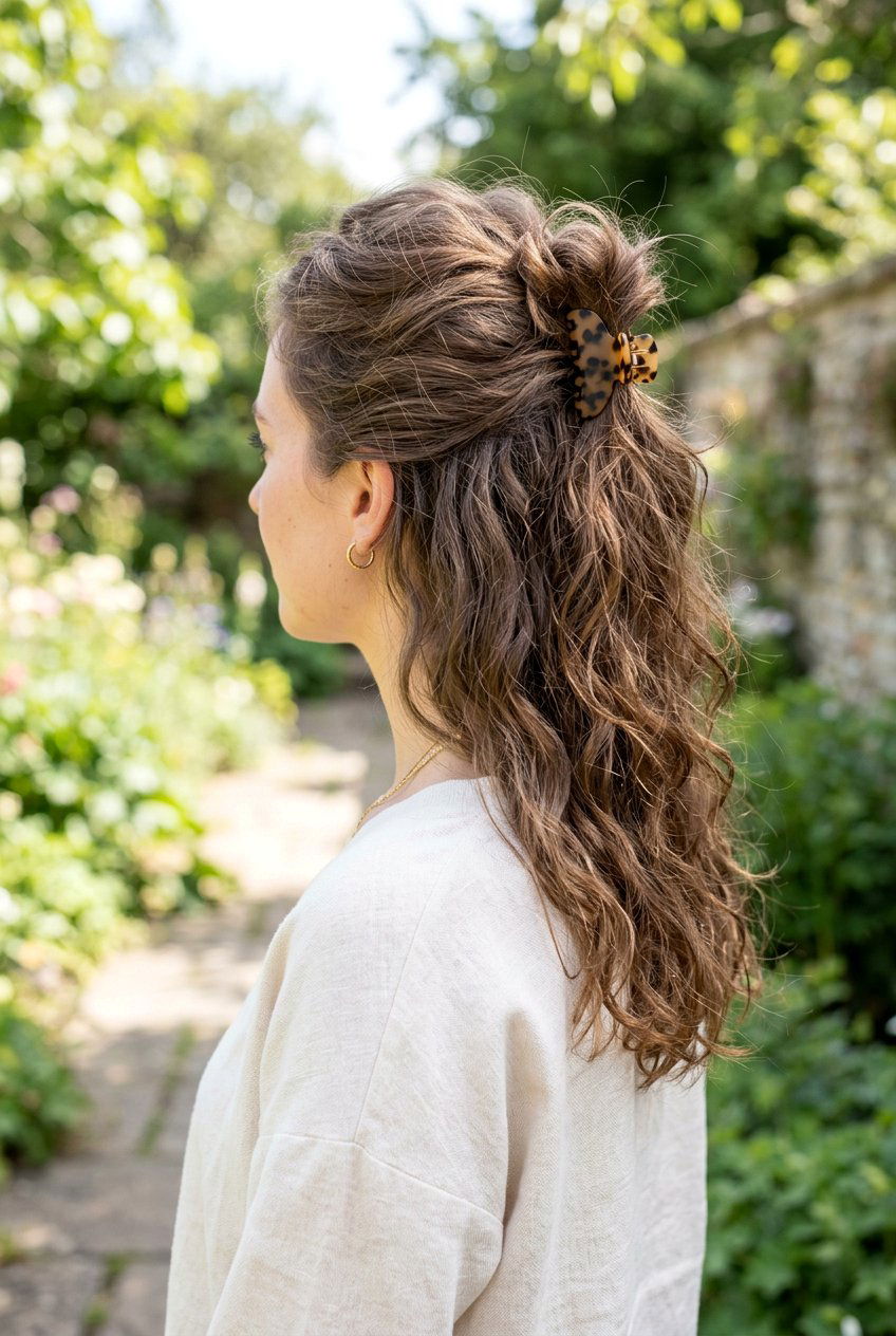 Messy Claw Clip Half Up Half Down - 20 messy claw clip updo - 20 messy claw clip updo