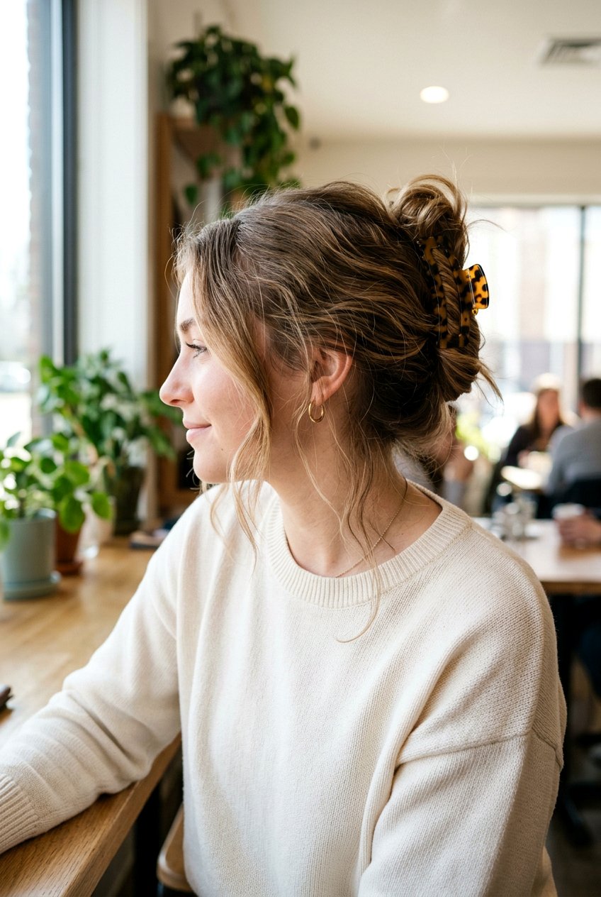 Messy Claw Clip Updo For Casual Everyday - 20 messy claw clip updo - 20 messy claw clip updo