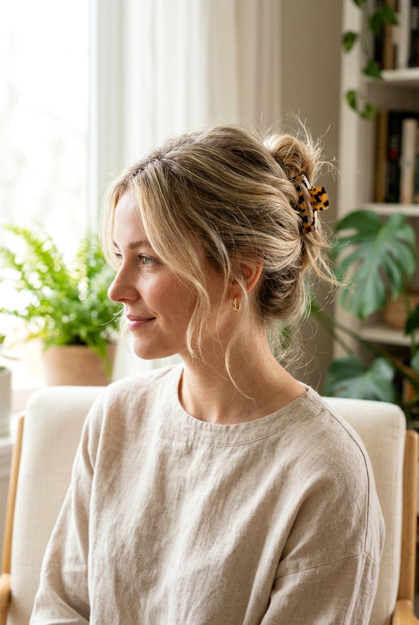 Messy Claw Clip Updo For Thin Hair - 20 messy claw clip updo - 20 messy claw clip updo