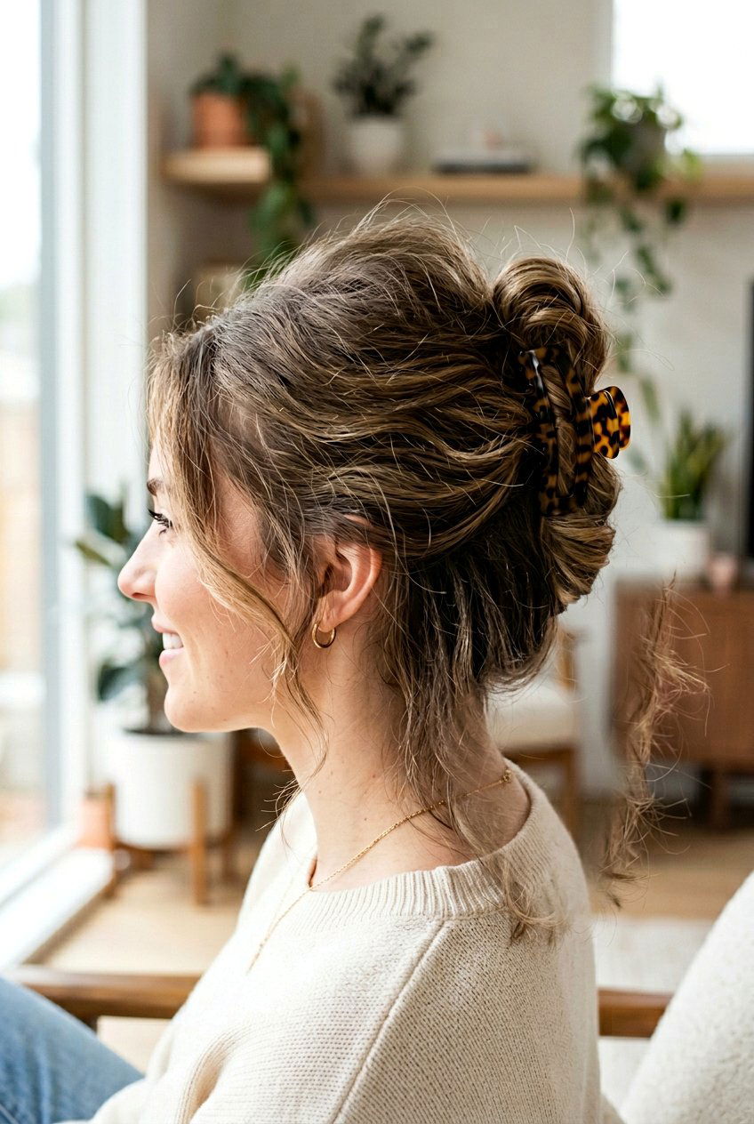 Messy Claw Clip Updo With Volume At Crown - 20 messy claw clip updo - 20 messy claw clip updo