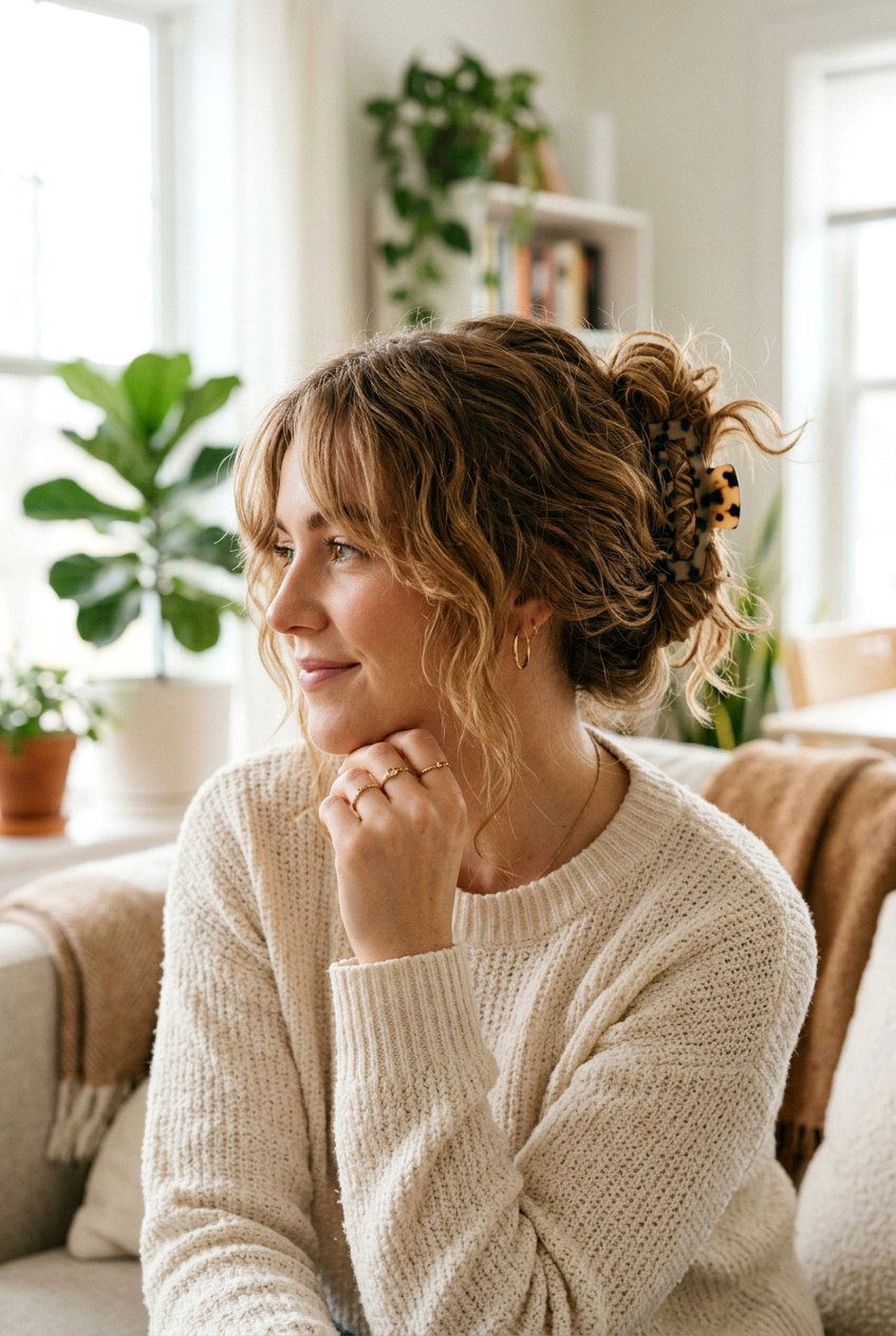 Messy Claw Clip Updo - 20 90s claw clip hairstyle - 20 90s claw clip hairstyle