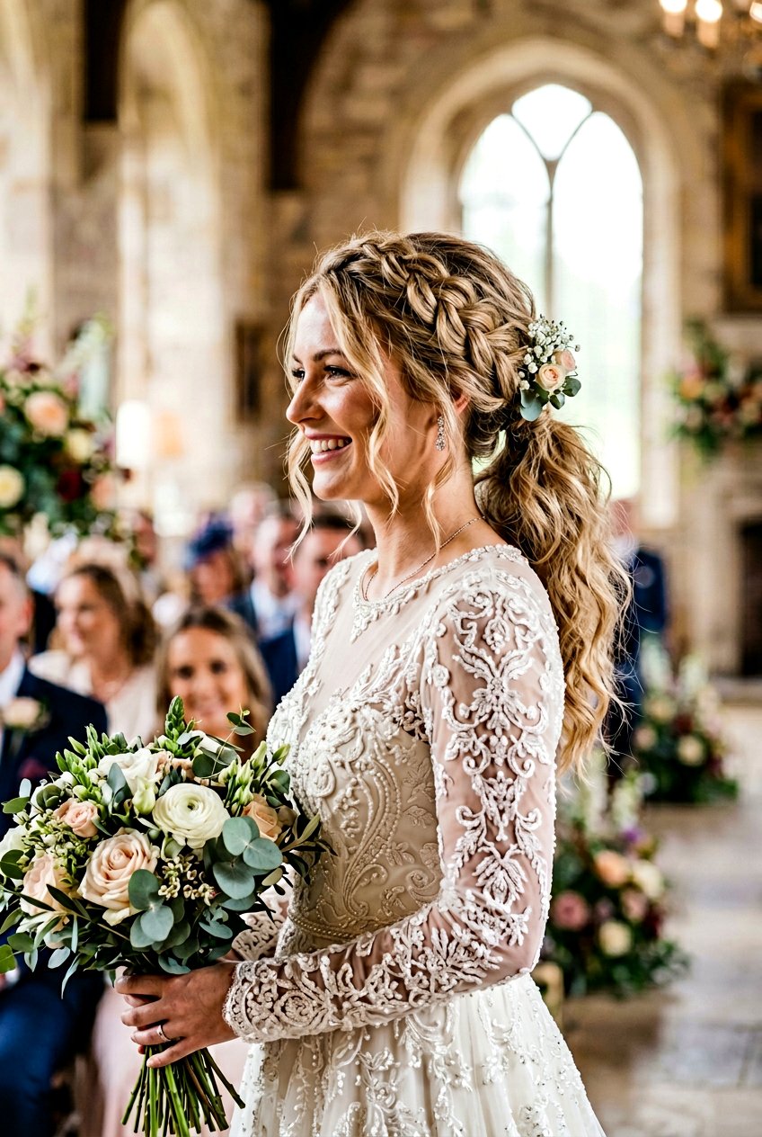 Messy Crown Braid Ponytail - 20 boho bridal ponytail - 20 boho bridal ponytail