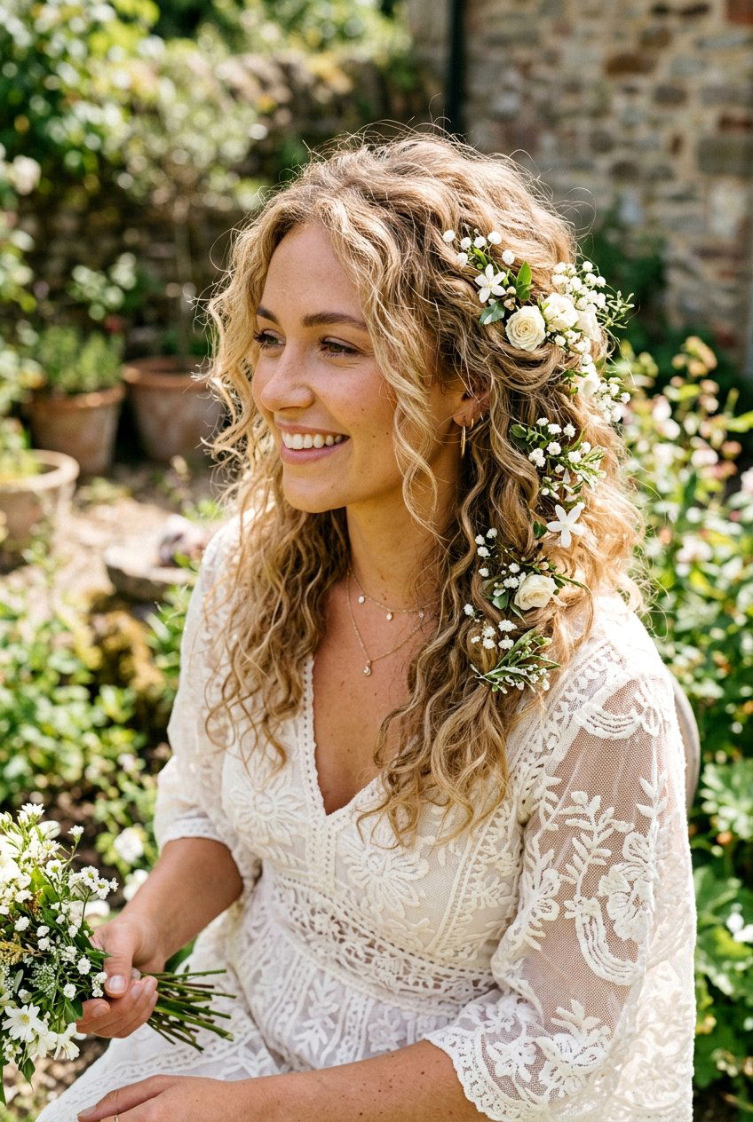 20 Side Swept Curls for Wedding Guest: Romantic & Elegant