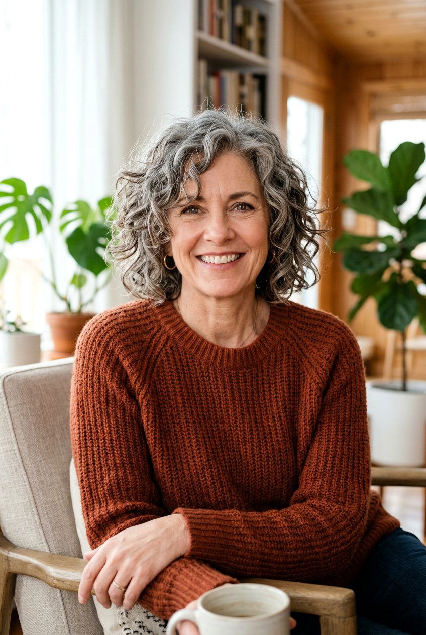 Messy Curly Bob - 20 curly bob for women over 50 - 20 curly bob for women over 50