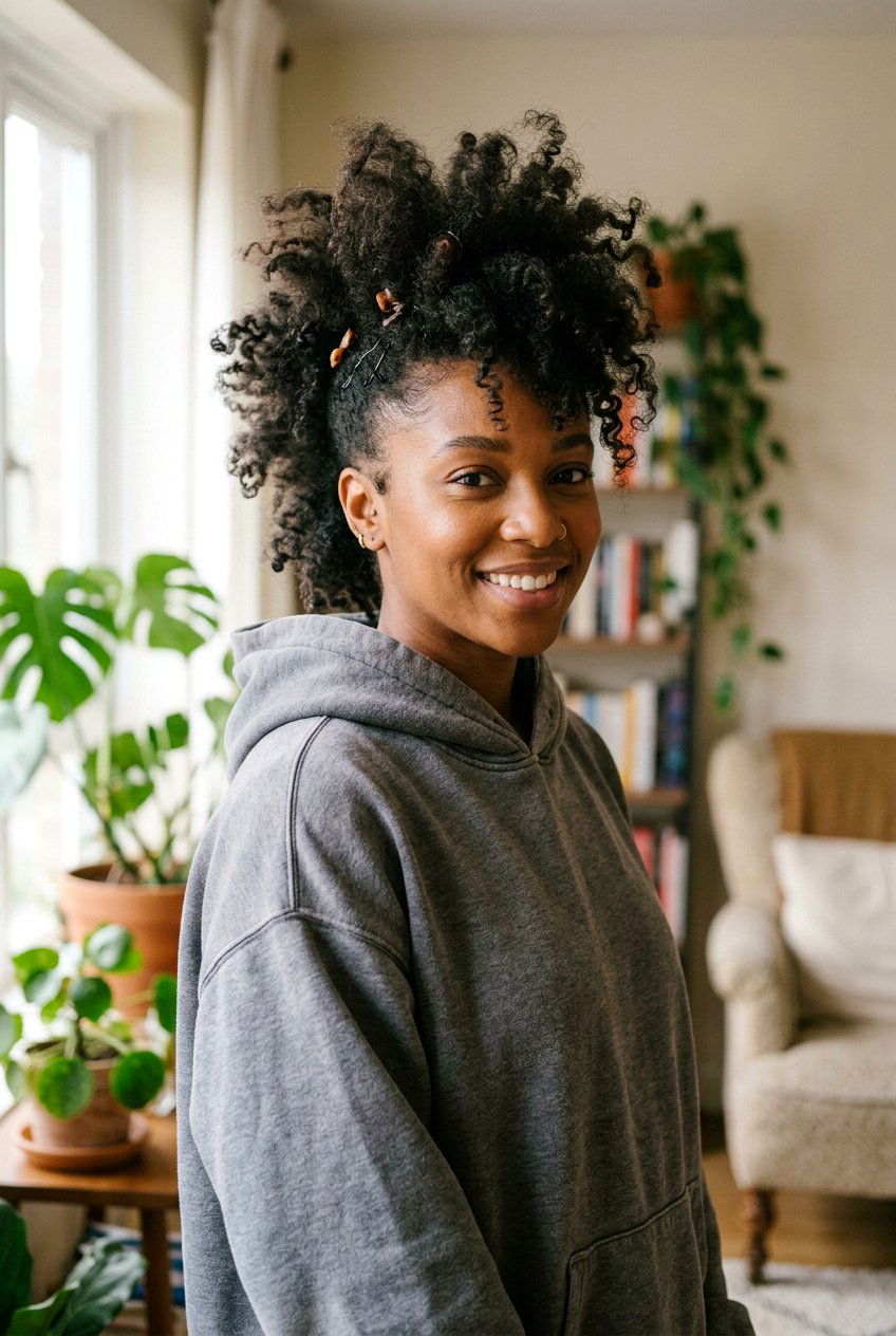 Messy Curly Frohawk - 20 curly frohawk for natural hair - 20 curly frohawk for natural hair