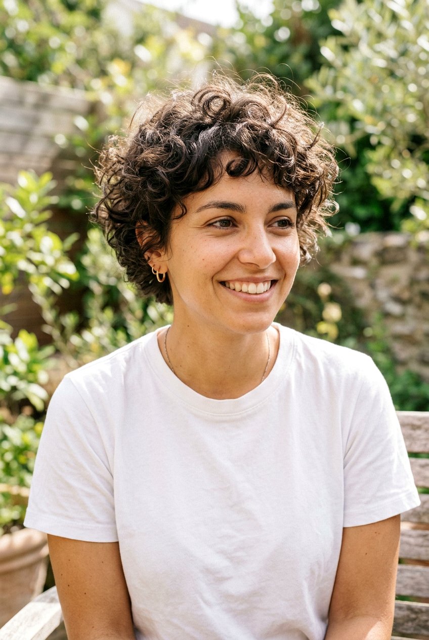 Messy Curly Pixie Short Bangs - 20 short bangs for curly hair women - 20 short bangs for curly hair women