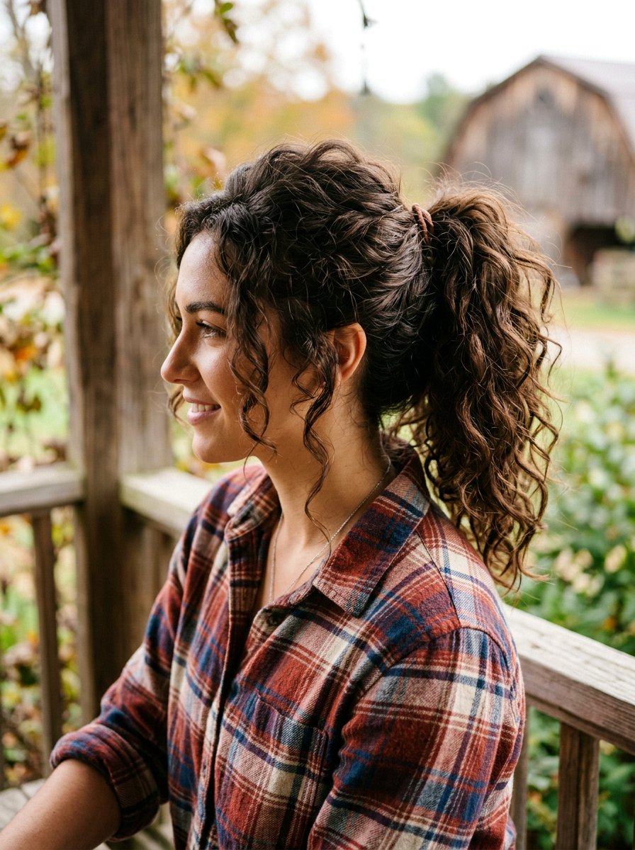 Messy Curly Ponytail - 20 western ponytail with curls - 20 western ponytail with curls