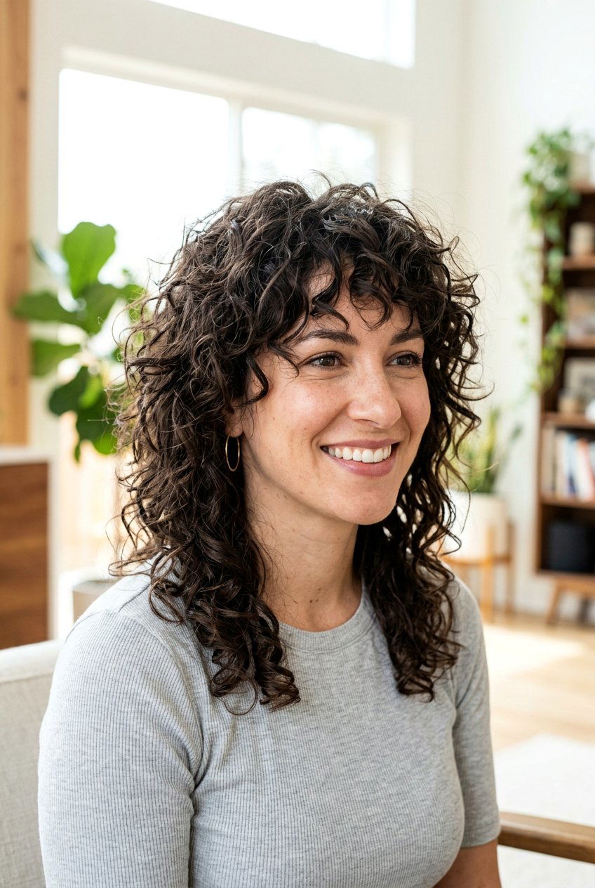 Messy Curly Shag - 20 curly shag haircut - 20 curly shag haircut