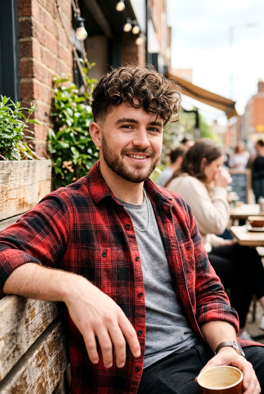 Messy Curly Top - 20 mens haircut for curly thick hair - 20 men’s haircut for curly thick hair