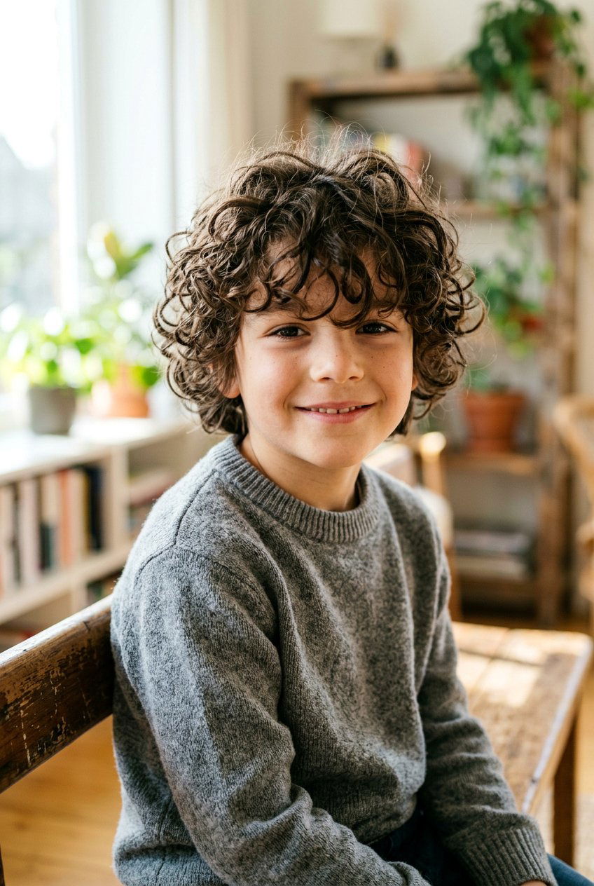 Messy Curly Top - 20 boys picture day hairstyle with curls - 20 boys picture day hairstyle with curls