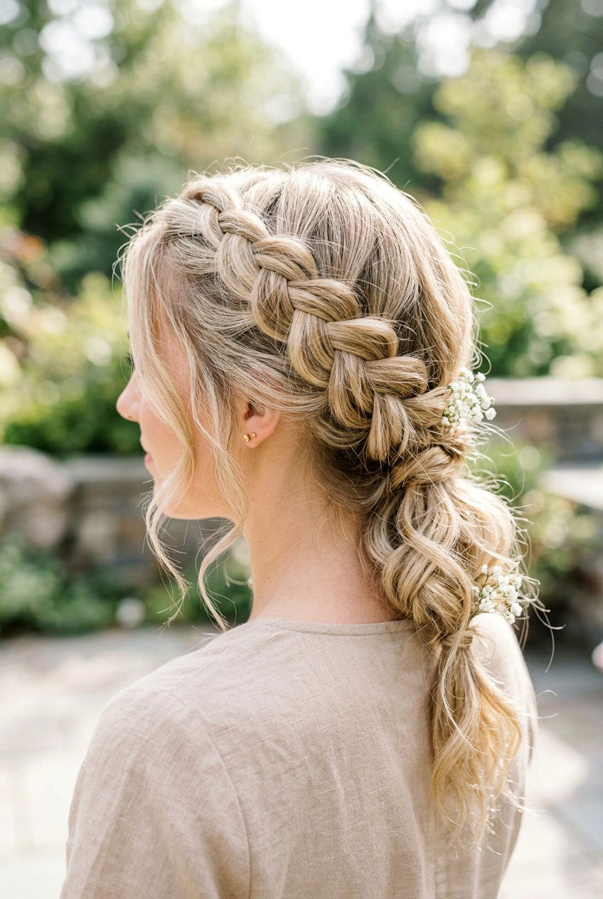 Messy Dutch Side Crown - 20 cottagecore braided hairstyle for women - 20 cottagecore braided hairstyle for women