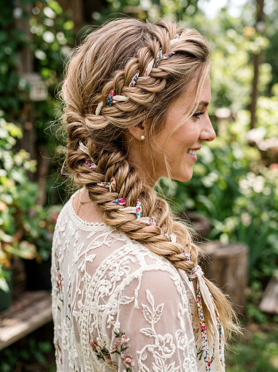 Messy Fishtail Braid - 20 cute birthday hairstyle ideas - 20 cute birthday hairstyle ideas