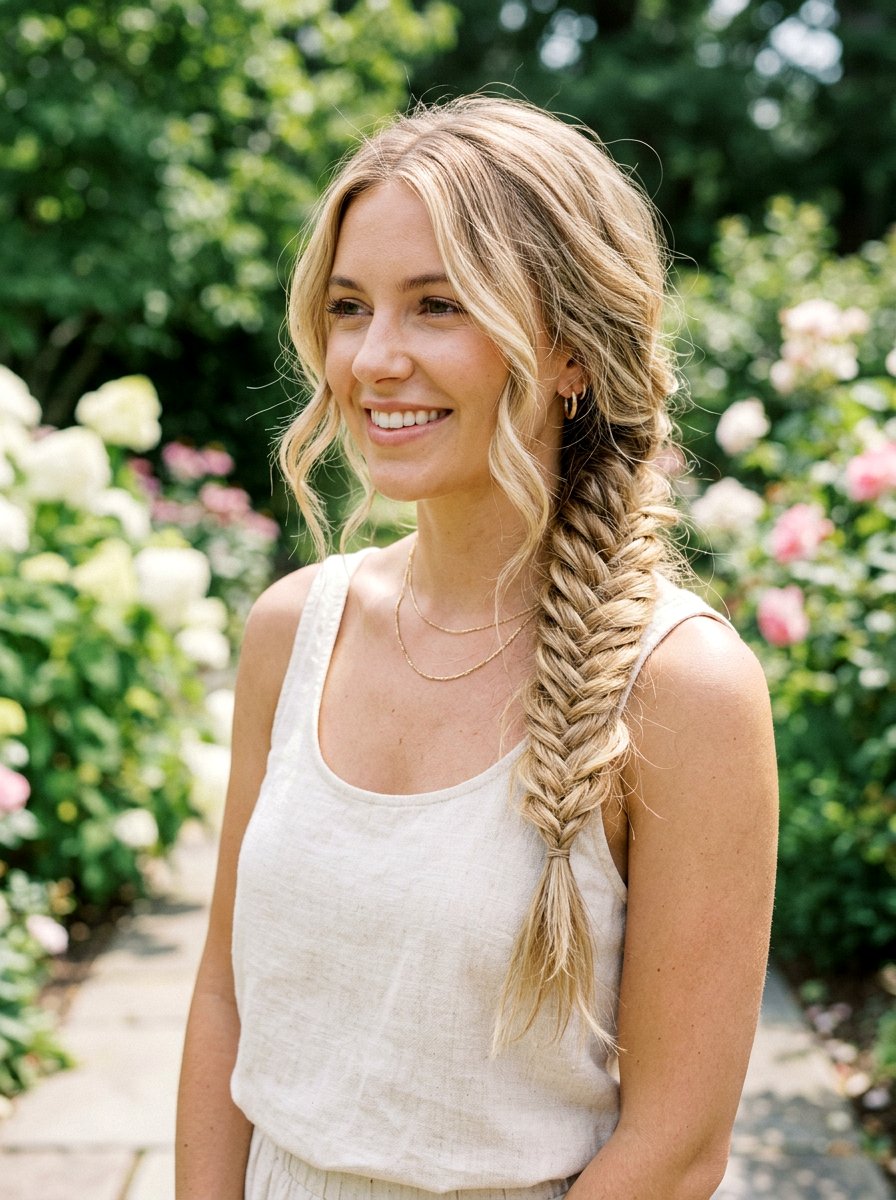 Messy Fishtail Braid - 20 fishtail braid hairstyle for long hair - 20 fishtail braid hairstyle for long hair