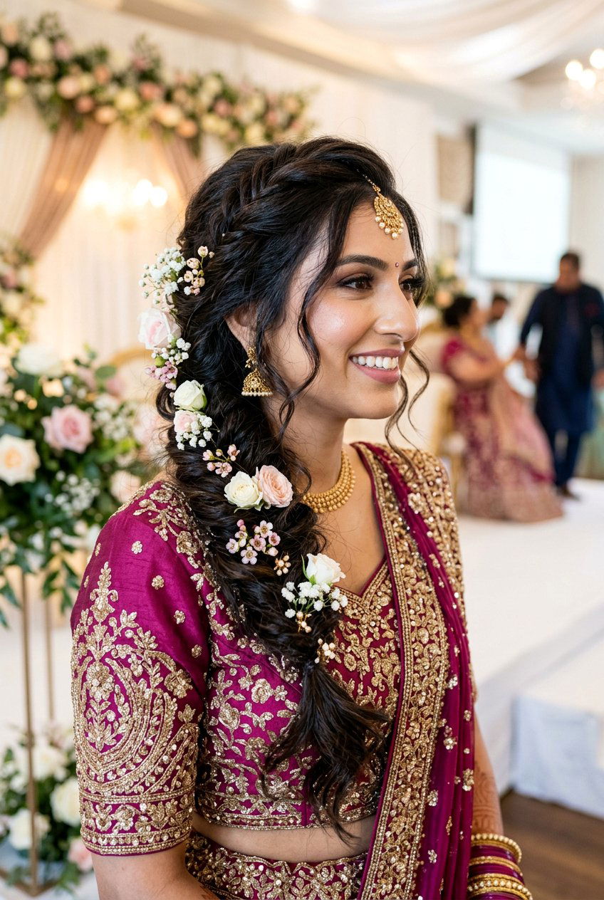 Messy Fishtail Braid Walima Hairstyle - 20 walima hairstyles - 20 walima hairstyles