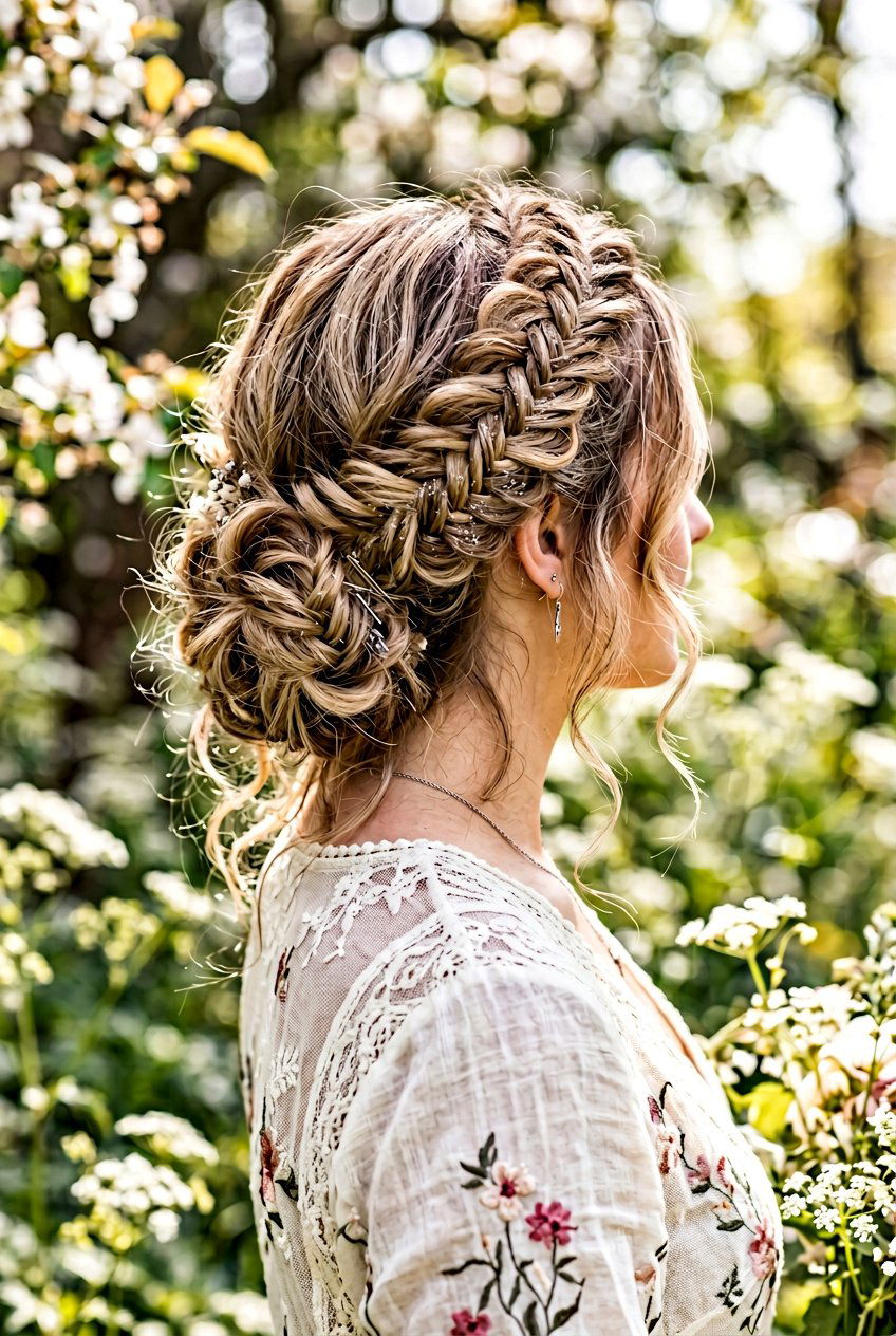 Messy Fishtail Crown - 20 fairycore half up hairstyle - 20 fairycore half up hairstyle