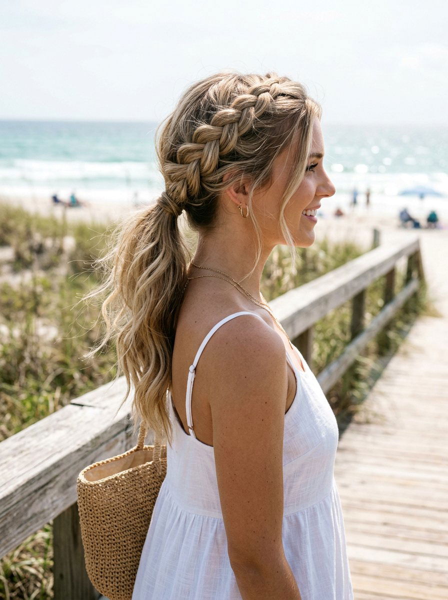 Messy French Braid Ponytail - 20 french braid ponytail hairstyle - 20 french braid ponytail hairstyle