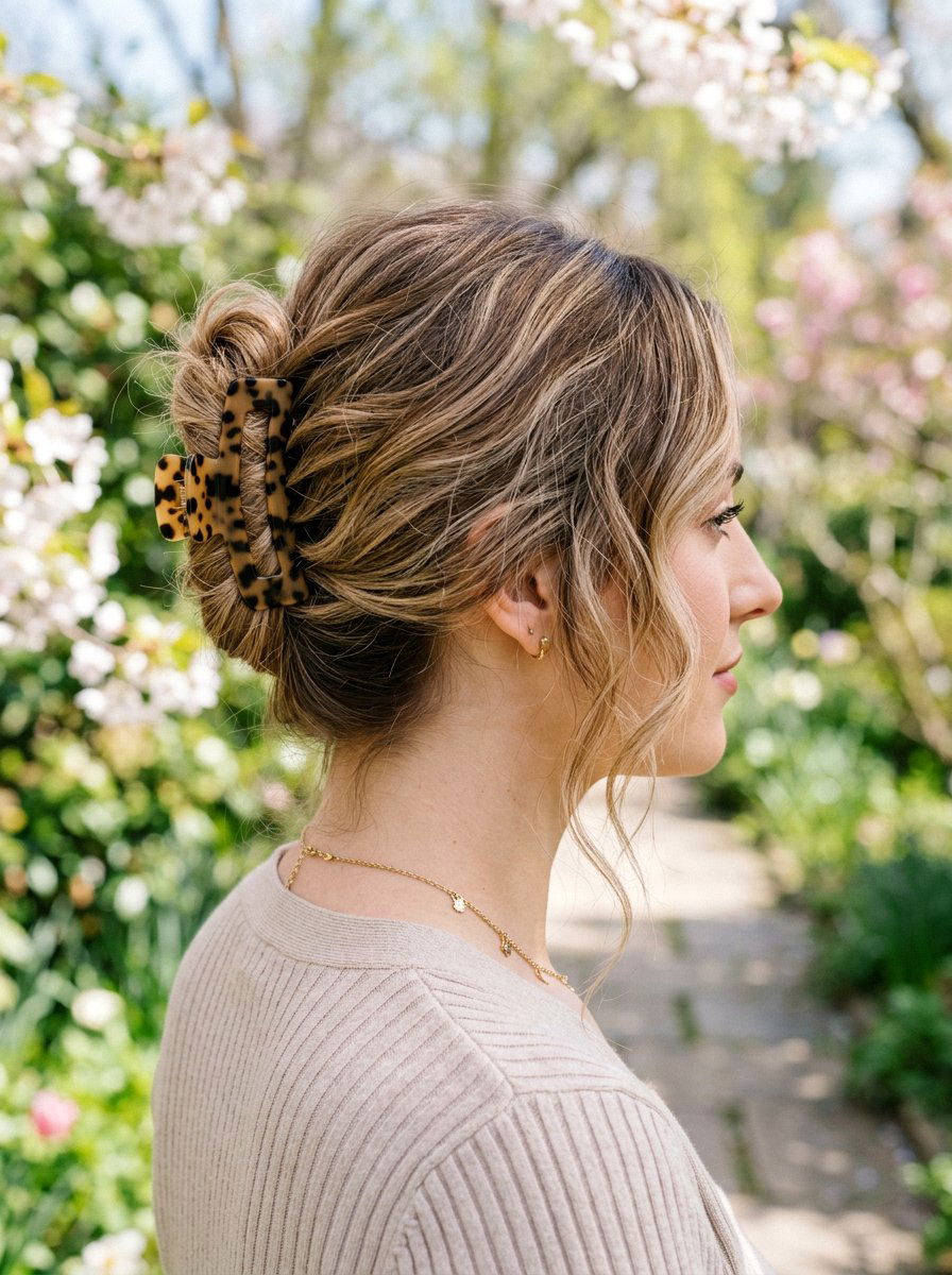 Messy French Twist Claw Clip - 20 claw clip twist for shoulder length hair - 20 claw clip twist for shoulder length hair